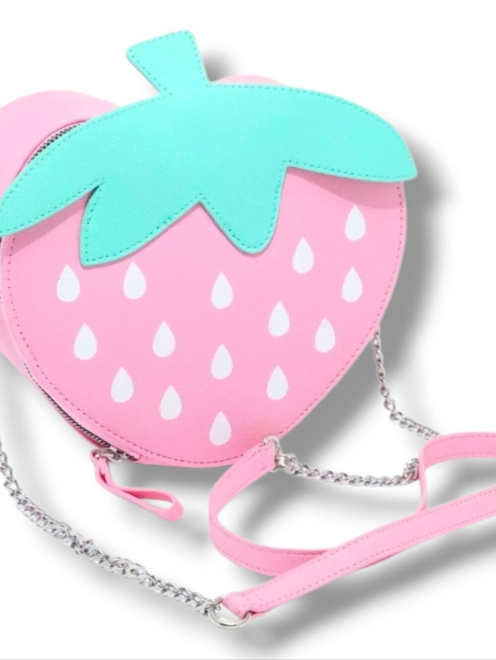 BioWorld Pink Strawberry Crossbody Bag Kawaii Alt Y2K Pastel Purse Festival - Picture 4 of 4